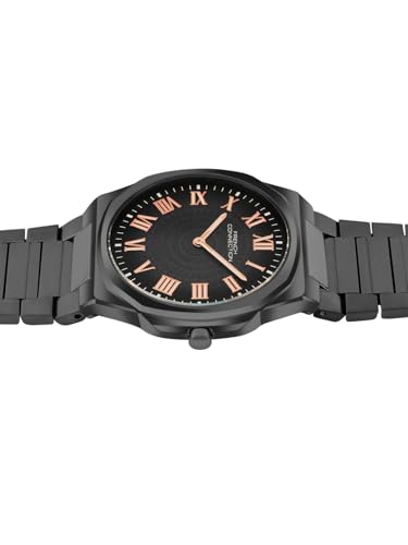 Image of French Connection Textured Black Round Dial with Black Stainless Steel Strap Watch for Mens - FCN0125BM