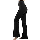 [iito.seasons] フレアパンツ フレアレギンス レギンス ヨガパンツ レディース ヨガ スポーツウェア 10分丈 ハイウエスト 無地 綿 伸縮性 ダンス フィットネス ストレッチ 美脚 吸汗 速乾 快適 着痩せ UVカット (M, ブラック)