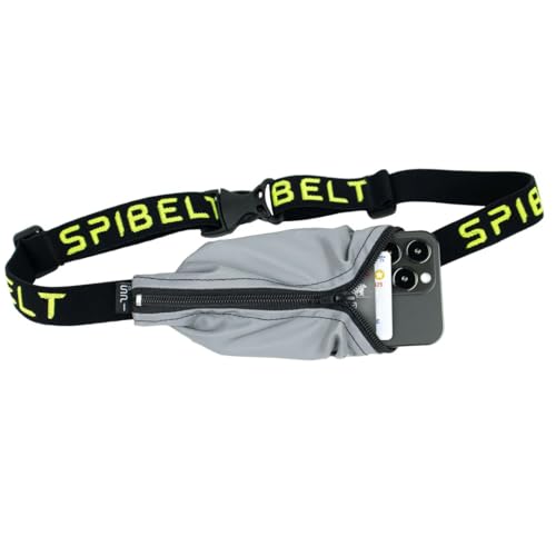 Image of SPIbelt Running Belt Original for Women Men, Phone Holder for Running, Running Fanny Pack, Holder for Phone, Running Waist Pack, Adjustable Waist, [Fits All Phones]. Reflective with Black Zipper