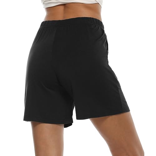 Image of JINSHI Womens Pajama Shorts Soft Comfortable Lightweight Elastic Drawstring Modal Pajama Bottoms Lounge Shorts with Pockets