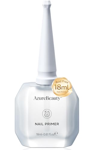 AZUREBEAUTY 18ml Nail Primer No Lift Strong Adhesion Nail Prep Acid-Free & HEMA-Free Bond Fast Air Dry for Gel Polish Acrylic & Press On Nails Long-Lasting Salon Results