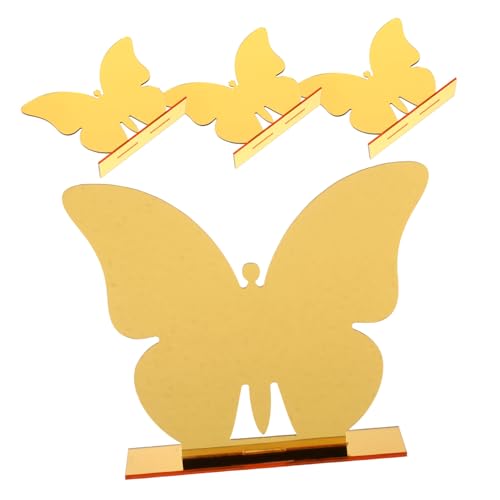 SOLUSTRE Butterfly Acrylic Place Cards 4pcs Table Number Signs for Wedding Party Banquet Hotel Safe Writing