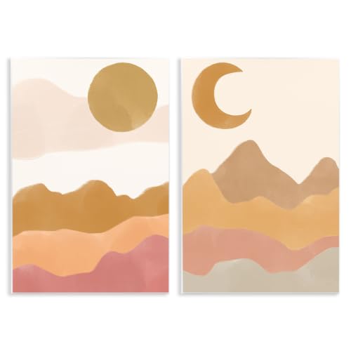 'Daily Outdoor Desert Landscape Terracotta'| 2pc Wall Plaque Art Set