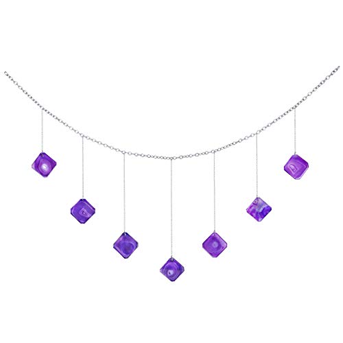 mookaitedecor 1M Agate Crystal Art Healing Crystal Wall Hanging Ornament for Living Room Bedroom Party Home Living Room Decor Square Purple Wall Art Decor Good Luck Home Decor New Home Gift
