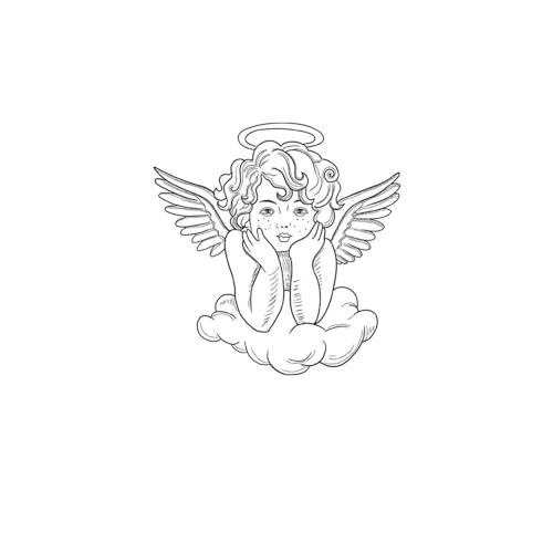 kobench Semi Permanent Tattoos,Thinking Angel Boy - K122 Design,Waterproof,Easy-to-Apply,Long Lasting