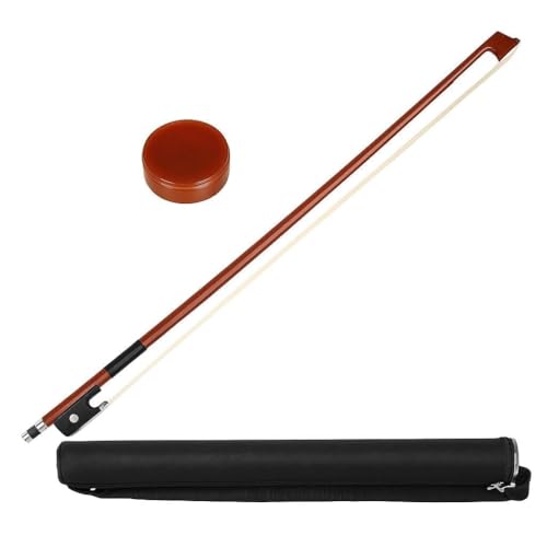 Image of Blue Panther Horse Hair Violin Bow with Rosin & Protective Hard Case - Lightweight, Durable & Balanced Bow for Students and Beginners