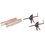 WEN CT9502 100-Inch Track Saw with Guide Rail & Adapters & POWERTEC 2 PK Tracksaw Guide Rail Clamp, 8-3/4 Inch Quick Release Clamps