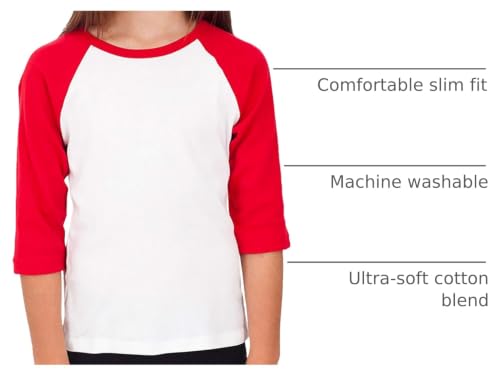 Image of Hat and Beyond Kids Raglan Jersey Child Toddler Youth Uniforms 3 /4 Sleeves T Shirts