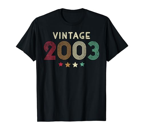 Vintage 2003 Birthday Retro Year of Birth 80s 90s Graphic Camiseta