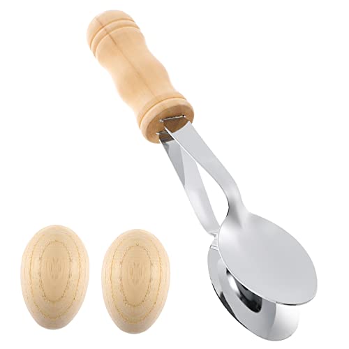 HANABASS Pair of Music Spoons Wooden Egg for Rhythm Folk Instruments Stage Performance