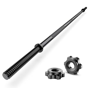 55″ Weight Lifting Bar, 1″ Standard Straight Barbell Bars for Weight lifting, Olympic Barbell Bar for Bench Press/Hip Thrusts/Squats/Lunges for Gym and Home, 2 Star Star-nuts (480lb Weight Capacity)