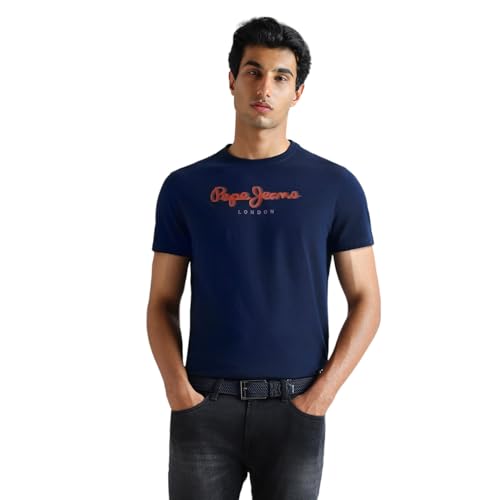 Image of Pepe Jeans Men T-Shirt|Cotton|Slim Fit