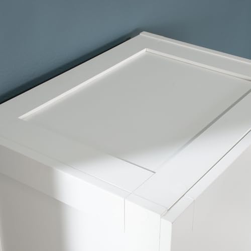 Image of Sauder Miscellaneous Tall Storage Cabinet, Kitchen Pantry, Single Door with Adjustable Shelves, White Finish