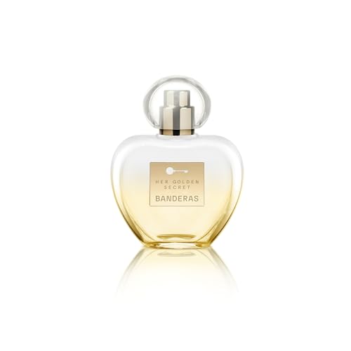 BANDERAS Perfumes, Her golden secret, Eau de Toilette en Espray para Mujer, Larga duración, Fragancia femenina, romántica y con encanto, Notas frutales, florales y de vainilla, 50 ml