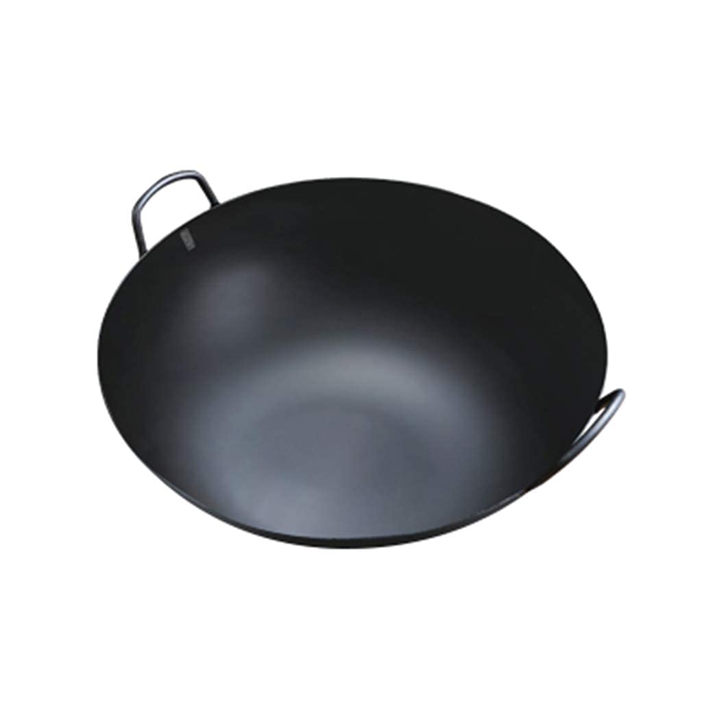 Wok Traditionnel en Fonte Martelée À La Main, Marmite De Chef - Grande Capacité, Repas pour Plusieurs Personnes, Ne Rouille Pas,45cm