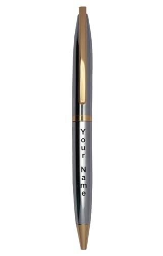 Image of Personalized Pen Saint Stainless Steel Gold Trim Ball Pen with Gift Bag