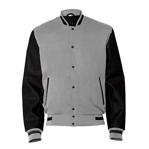Image of Baseball Wool Letterman Varsity Faux Leather Sleeve For Men | Wool Varsity Bomber Jacket