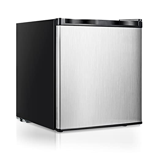 NAFORT Compact Upright Freezer 1.1 Cu. Ft. with Stainless Steel Single Door, Small Freezing Machine with Reversible Door, 7 Grade Adjustable Thermostat for Home Office