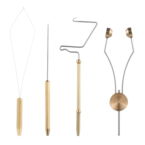 Lixada Fly Tying Tools Kit 4/5/6PCS Fly Tying Kits Combo Kit Whip Finisher Bobbin Holder Bodkin Bobbin Threader for Fishing Lures