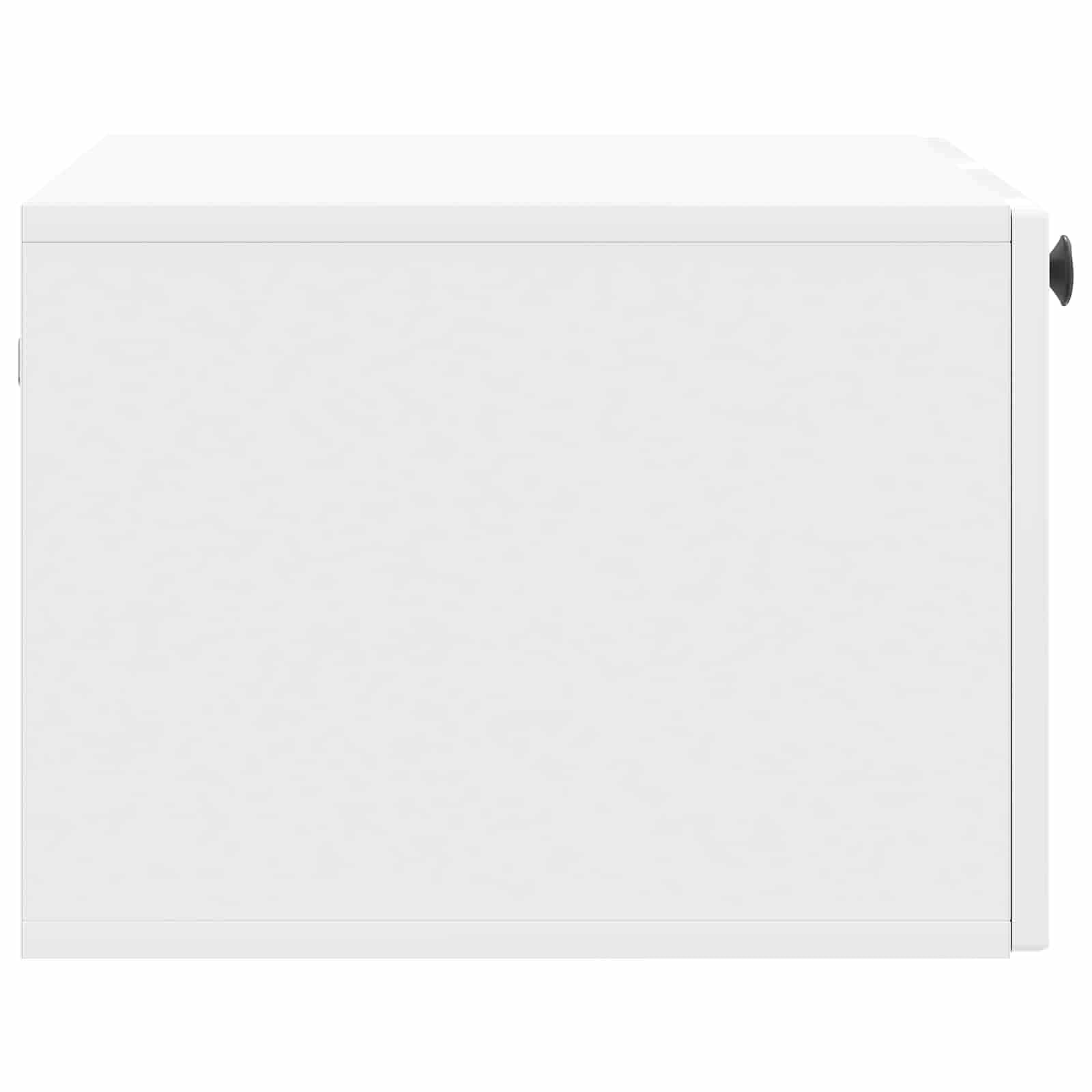 Mueble para TV montado en la pared, color blanco brillante, 59,5 x 41 x 30 cm, mueble bajo flotante de madera, moderno mueble de TV colgante para sala de estar con 2 puertas y espacio de