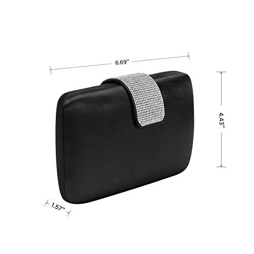 Image of Satin Rhinestones Evening Bags Party Bridal Clutch Purse For Women Prom Clutch