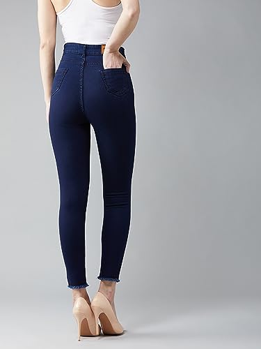 Image of Dolce Crudo Women's Skinny Fit High Rise Cropped Length Stretchable Denim Jeans