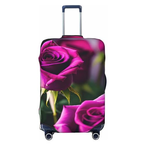 Purple Roses Luggage Covers For Suitcase Approved,Suitcase Cover Protector Fit 18-32 InchLuggage, Large