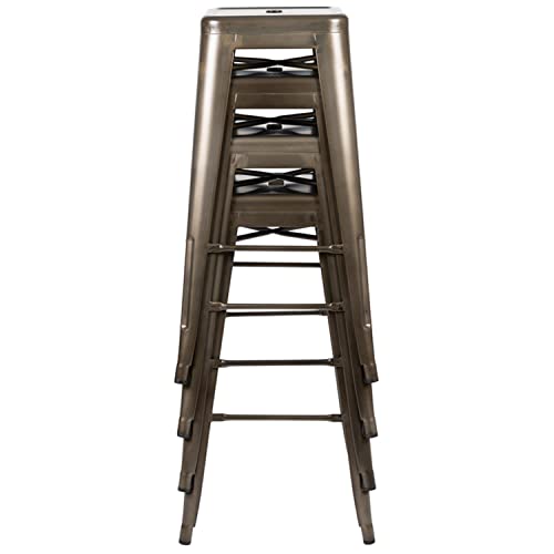 Flash Furniture Lily 30" High Metal Indoor Bar Stool in Gun Metal Gray - Stackable Set of 4 - Image 8