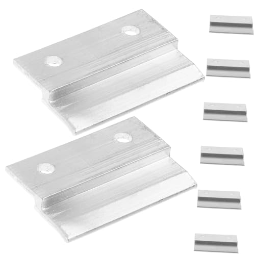 Image of TEHAUX 2sets Aluminum Alloy French Cleat Hanger Heavy Duty Mirror Mounting Clips Wall Hanging Kit z Clips 8pcs*2