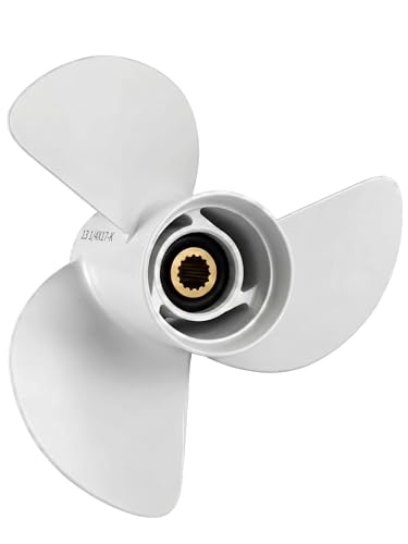 OULEME 6E5-45945-01-EL Aluminum Boat Propeller 13 1/4 x 17 for Yamaha Outboard 50-130 HP Motors 15 Tooth Spline 3-Blade RH