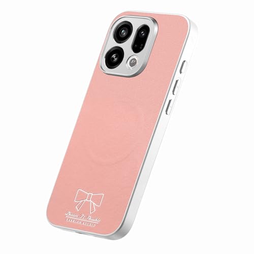 Image of for Oppo Find X9 5G Magnetic Case Butterfly Bow Pattern PU Leather + TPU + PC Shockproof Phone Cover - Pink