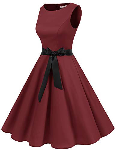 Image of Gardenwed Women's Vintage Dress Sleeveless Cocktail 1950s Dresses Retro Tea Party Swing