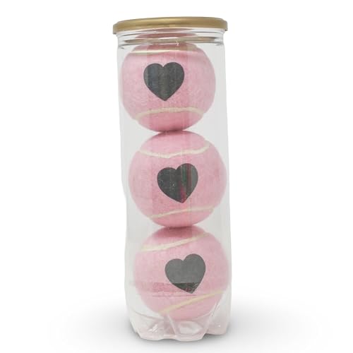 Price's Heart Motif Tennis Balls ITF Standard Made in the UK (1 x 3 Ball Tube)