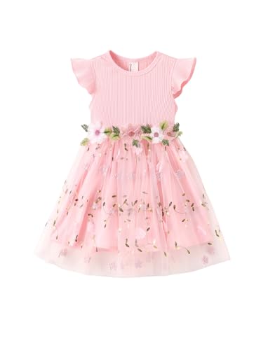 PATPAT Mädchen Kleid Festlich Ärmellos: Mädchen Tüll...