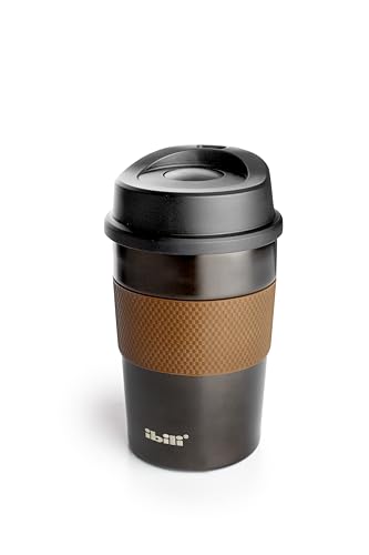 IBILI   Vaso Doble Pared Luxe Café, 360 ml, Acero inoxidable, Hermético, Marron