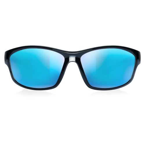 Image of B.N.U.S Non-Polarized Corning Glass Lens Wrap Around Sunglasses Men Women | UV Protection Scratch-Resistant Multi-Color Paint-Free Light Grilamid Frame Running Cycling Sport Fit