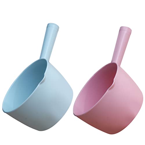 DOITOOL 2PCS Plastic Water Ladle for Bath, Water Dipper with Handle Bath Ladle Dipper Bathroom Hair Washing Water Scoop Small Kitchen Ladles