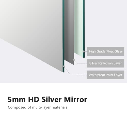 EMKE Bathroom Mirrors 600x450mm, Rectangular Frameless Wall Mirror for Bedroom/Living Room, Rectangle Vanity Wall Mounted Mirrors for Bathroom, Dressing Room & Living Room - Cosy Home Interiors EMKE Bathroom Mirrors 600x450mm, Rectangular Frameless Wall Mirror for Bedroom/Living Room, Rectangle Vanity Wall Mounted Mirrors for Bathroom, Dressing Room & Living Room - Image 4