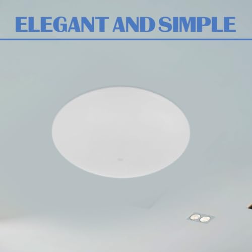 Image of Ceiling Light Cover 15.7 Inch Round Clip-on Lamp Shade for Bedroom Kitchen Bathroom Office White Pet Diffuser Accessory Set