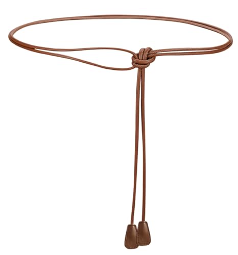 Womens Boho Skinny Faux PU Leather Skinny Tie Belts Waist Rope Chain Accessories for Skirt Dress,Christmas Party