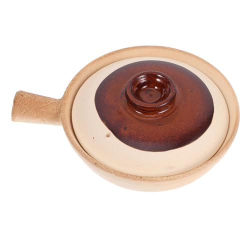 FUNOMOCYA Cazuela de Terracota con Tapa Olla de Cerámica para Arroz y Estofados Individual Resistente Altas Temperaturas para Cocina Comercial y Hogar