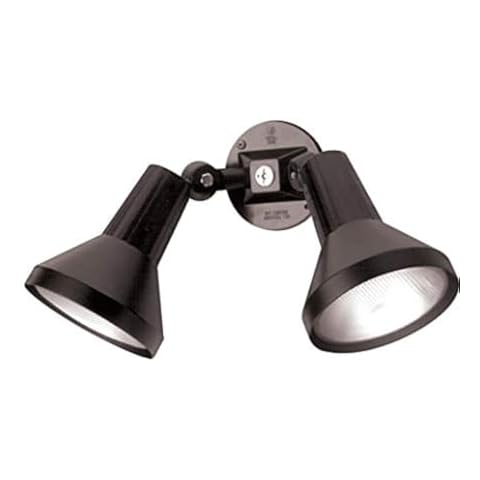 Ciata 15" Outdoor Security Flood Light 2 Head with Heavy Duty Cast Aluminum Body 150W PAR38 Weather Proof Black Finish Cover