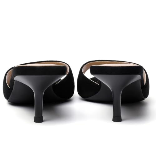 Image of Mostrin Kitten Heels for Women Pointed Toe Vintage Mules Heels Sexy Slip on Stiletto Backless Sandals for Party Wedding Daily