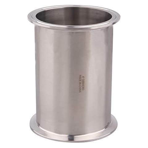 DERNORD Sanitary Spool Tube with Clamp Ends,Stainless Steel 304 Seamless Round Tubing with 4 inch Tri ClampFerrule Flange (Tube Length: 6 Inch / 152MM) Cover