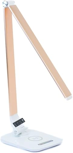 Miniatura 10 de Zen Lumen Lámpara de escritorio con luz de acento RGB Cargador inalámbrico Puerto USB Controles de luz regulable (Plata)