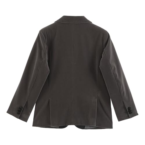 YEAHDOR Kids Boy Velvet Suit Jacket Gentleman Wedding Party Blazers Peak Lapel Vintage Slim Fit Tuxedo Outfit4