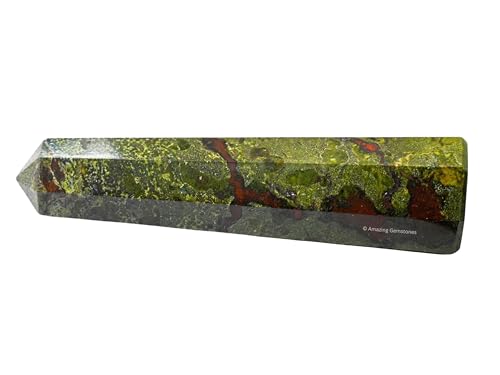 Image of Amazing Gemstone Dragon Bloodstone Crystal Towers - Natural Healing Crystal Point Obelisk for Reiki Healing and Crystal Grid (3 inch to 4 inch INCH)