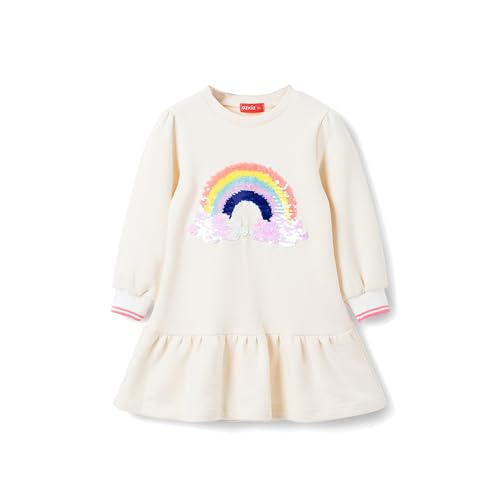 Girls Rainbow Sequin Dress Cotton Toddler Boden Dresses Ivory
