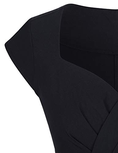 Gowntown Womens Dresses Party Dresses 1950S Vintage Dresses Swing Stretchy Dresses, Black, Small #TOP3