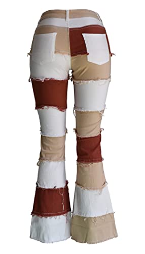 Aodrusa Bell Bottom Jeans for Women Flare 90s Raw Hem Frayed Midrise 70s Denim Y2k Pants3